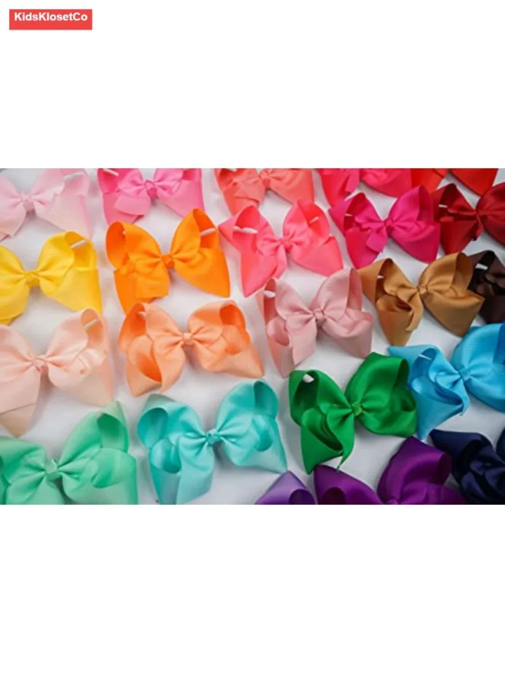 40 Pairs 6 Inch Grosgrain Ribbon Hair Bows Alligator Clips for Girls